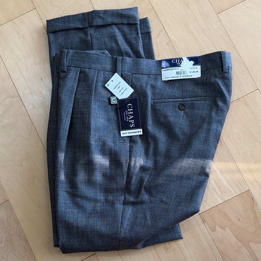 Chaps suit separate grey wool trousers  38 x 30  NWT